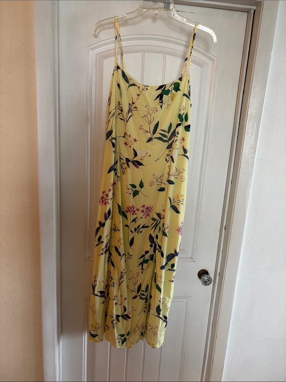 Banana Republic Yellow Floral Maxi Slip Dress